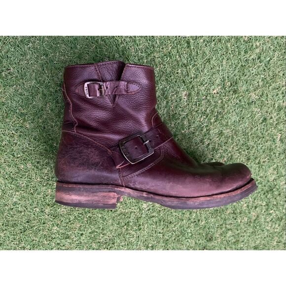 FRYE Veronica BROWN Leather MOTO Ankle Boots sz 8 $298 - Picture 1 of 10